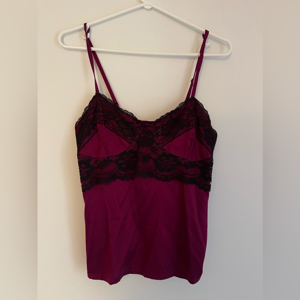 Designer genuine silk and lace camisole